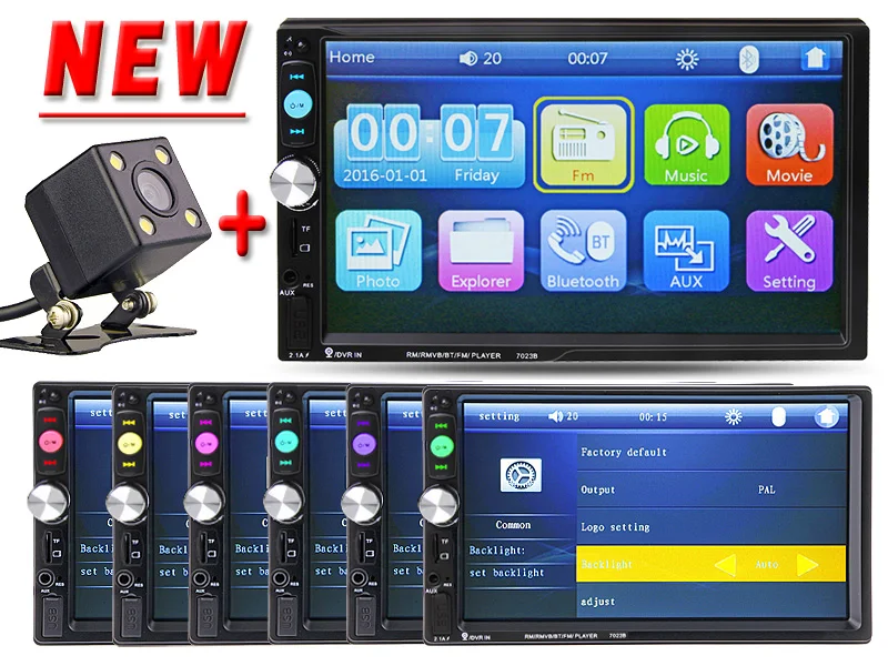 2 DIN Автомобильный видео мультимедиа плеер Bluetooth HD стерео радио FM MP3 MP4 MP5 без DVD