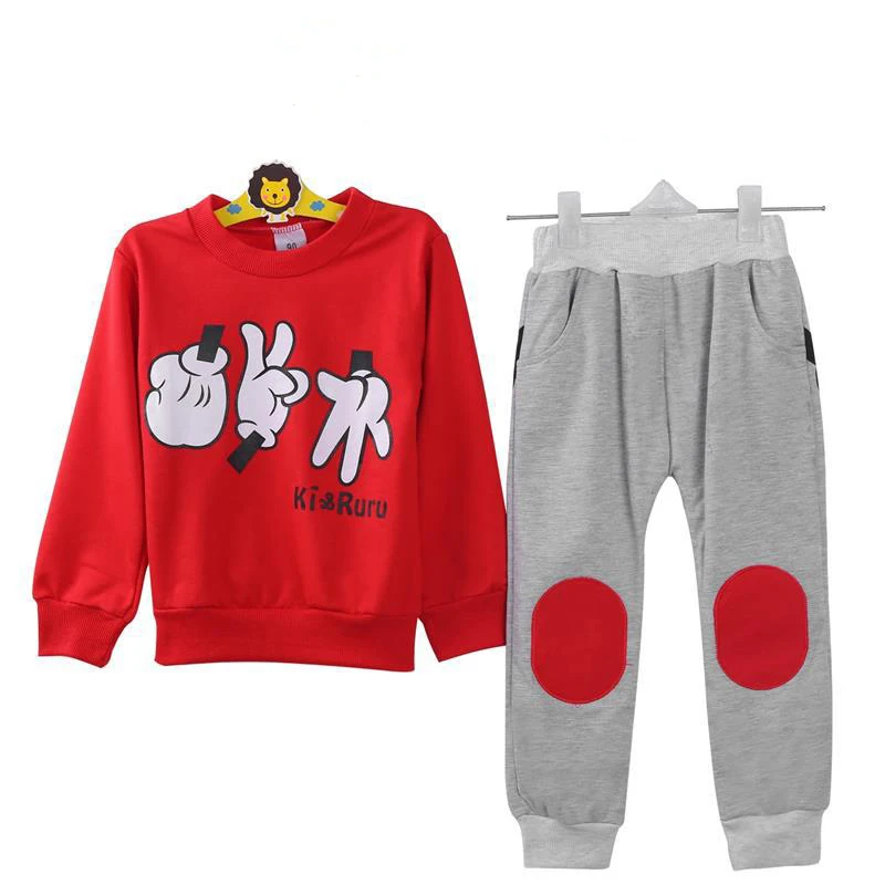 Spring Autumn Baby Kids Boys Rock Paper Scissors Finger Games Sport Tracksuits 2 Pieces Outfit Sets 1-8 Years Boy Clothes |