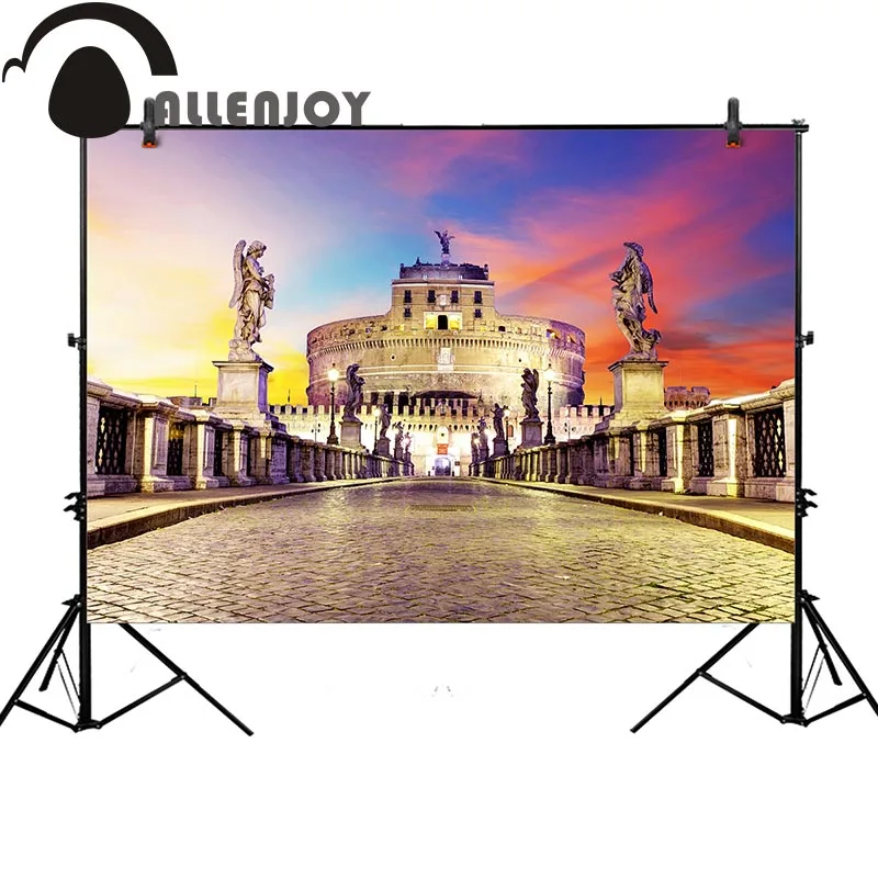 Allenjoy background for photo Rome romantic travel colorful vintage building backdrop photobooth printed photo prop