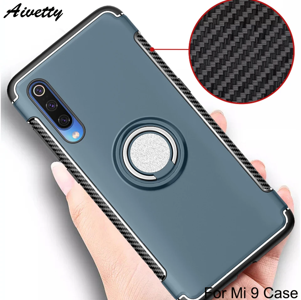 Чехол для телефона с перстнем и подставкой Xiaomi Mi 9 SE PC &amp TPU деловой