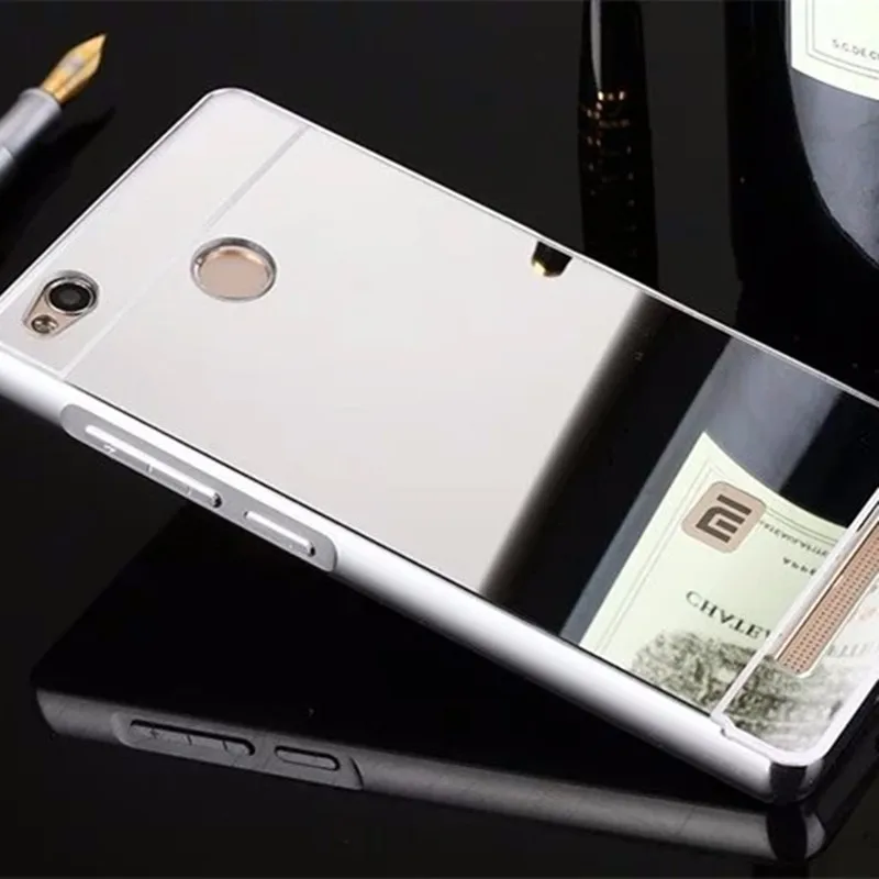 2016 Зеркало задняя крышка чехол для Xiaomi Redmi 3 s роскошное зеркало Защитная оболочка