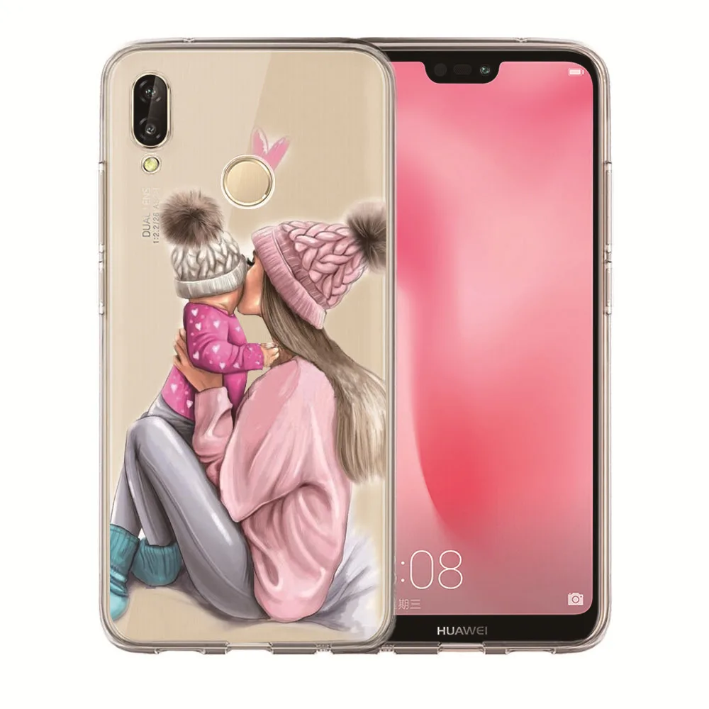 For Huawei Honor 10 9 8 8X 8C 7A 7C 7X 7 6X 6A Lite Coque Etui Luxury Black Brown Hair Baby Mom Girl Queen Princess Phone Case |