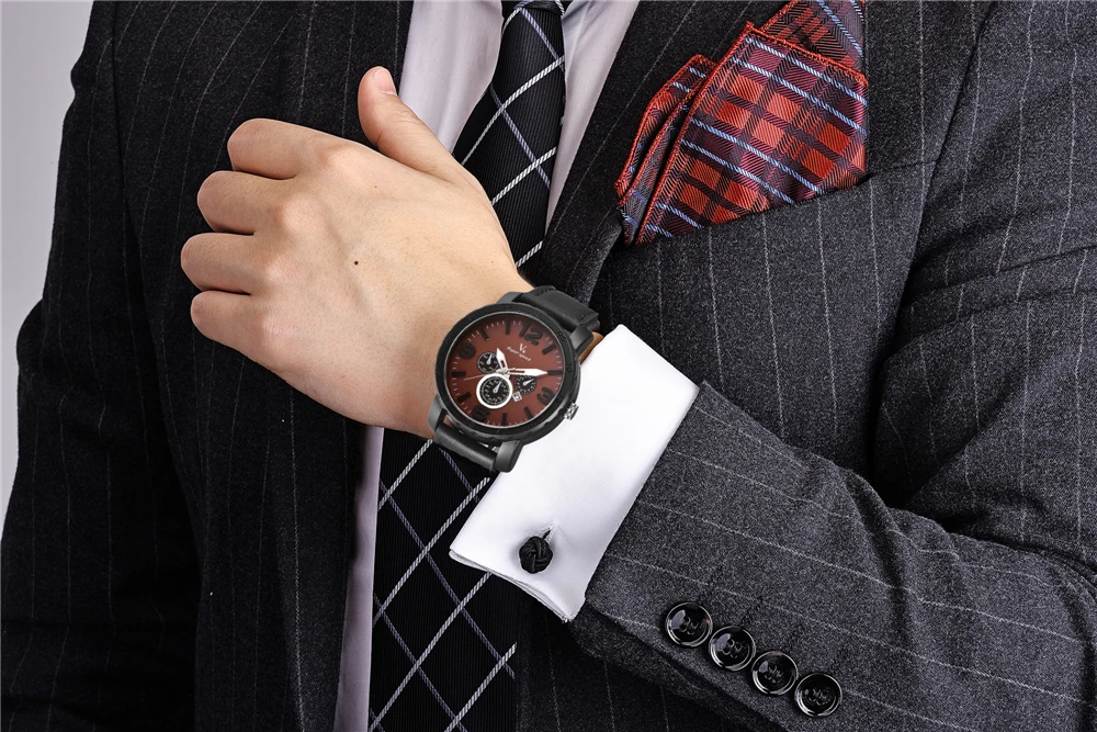 2017 V6 мужские повседневные часы Топ бренд Роскошные наручные Мужские кожаные