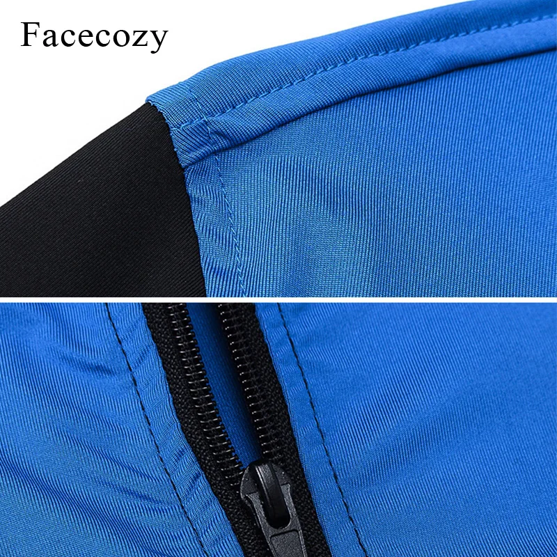 Facecozy мужская тренировочная куртка с капюшоном для бега на молнии в стиле пэчворк