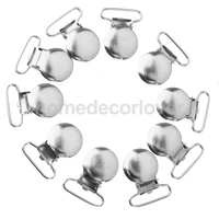 10 round shape pacifier suspender clips holder crafts w plastic insert 2 5cm