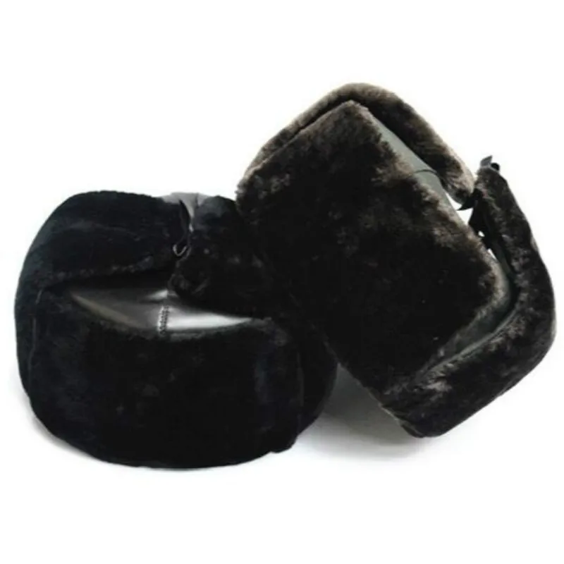 Шапка бомбер из искусственной кожи для душа|cap aviation|earflap capfur hats for men |