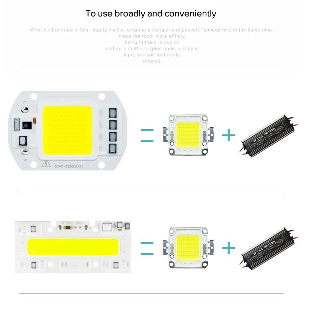 YNL COB светодиодный светильник 20 Вт 30 50 70 100 высокой мощности YXT Вход IP65 220 В Smart IC для