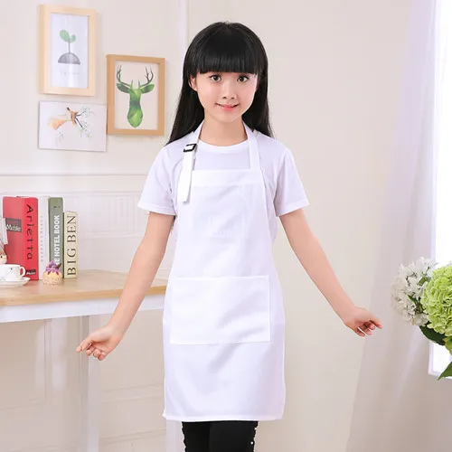 

Children's apron set kindergarten children eat painting art advertising apron baking chef clothes white