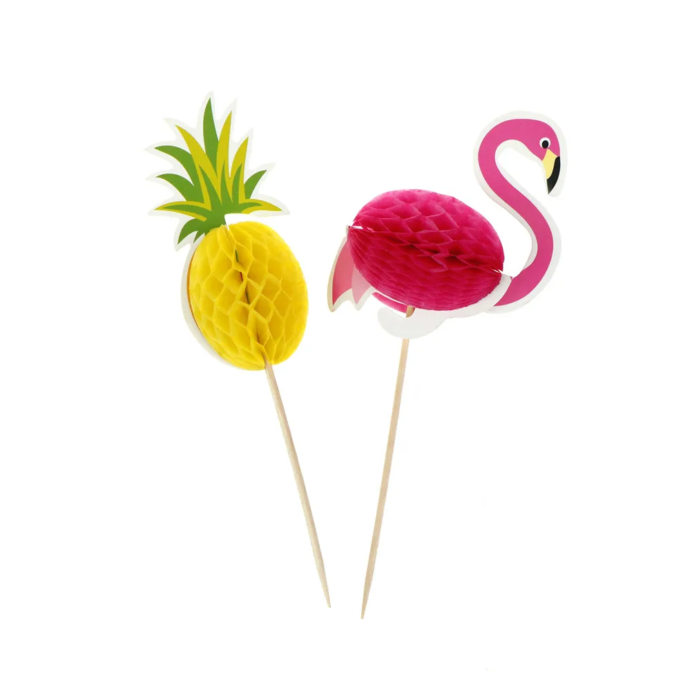 10 шт. Фламинго ананас Вставка карты с днем рождения украшения DIY ко дню аксессуары