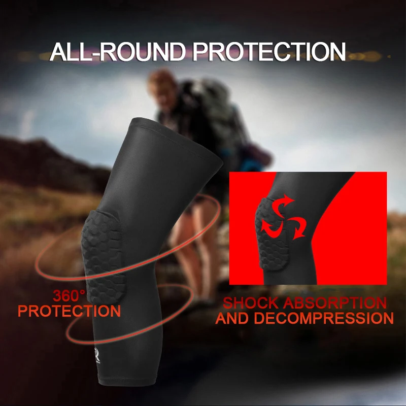 1 Pcs Breathable Sports Football Basketball Knee Pads Honeycomb Brace Leg Sleeve Calf Compression Support Protection | Спорт и