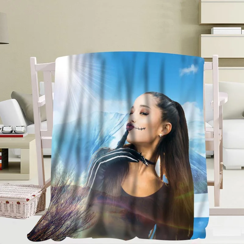 Blanket Изготовленные на заказ одеяла из фланелевой ткани Ariana Grande 56x80 дюймов 50X60 дюймов 40X50 дюймов диван-кровать плед для детей и взрослых теплое одеяло - Цвет: Blanket