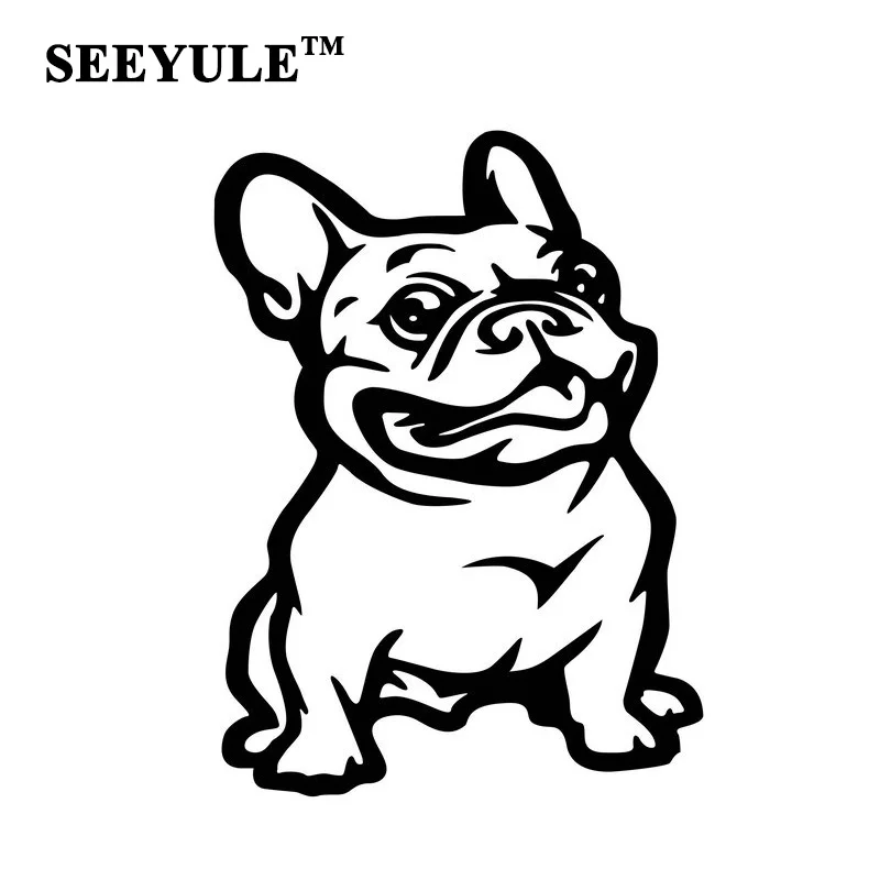 

1 шт. SEEYULE 9x13 см, мультяшный Забавный бульдог, Стильные наклейки для автомобиля, модные наклейки с изображением животных и собак, аксессуары д...