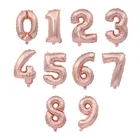 Надувные воздушные шары, 1 шт., 16 дюймов, розы золотые шары из фольги в виде цифр, для свадьбы, дня рождения