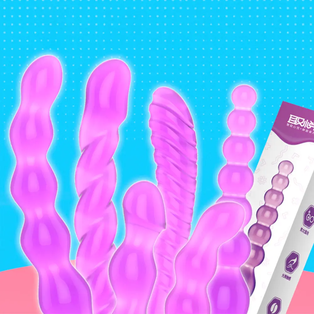 Анальный гелевый Анальная пробка бусины Силиконовые G Spot для простаты массажер