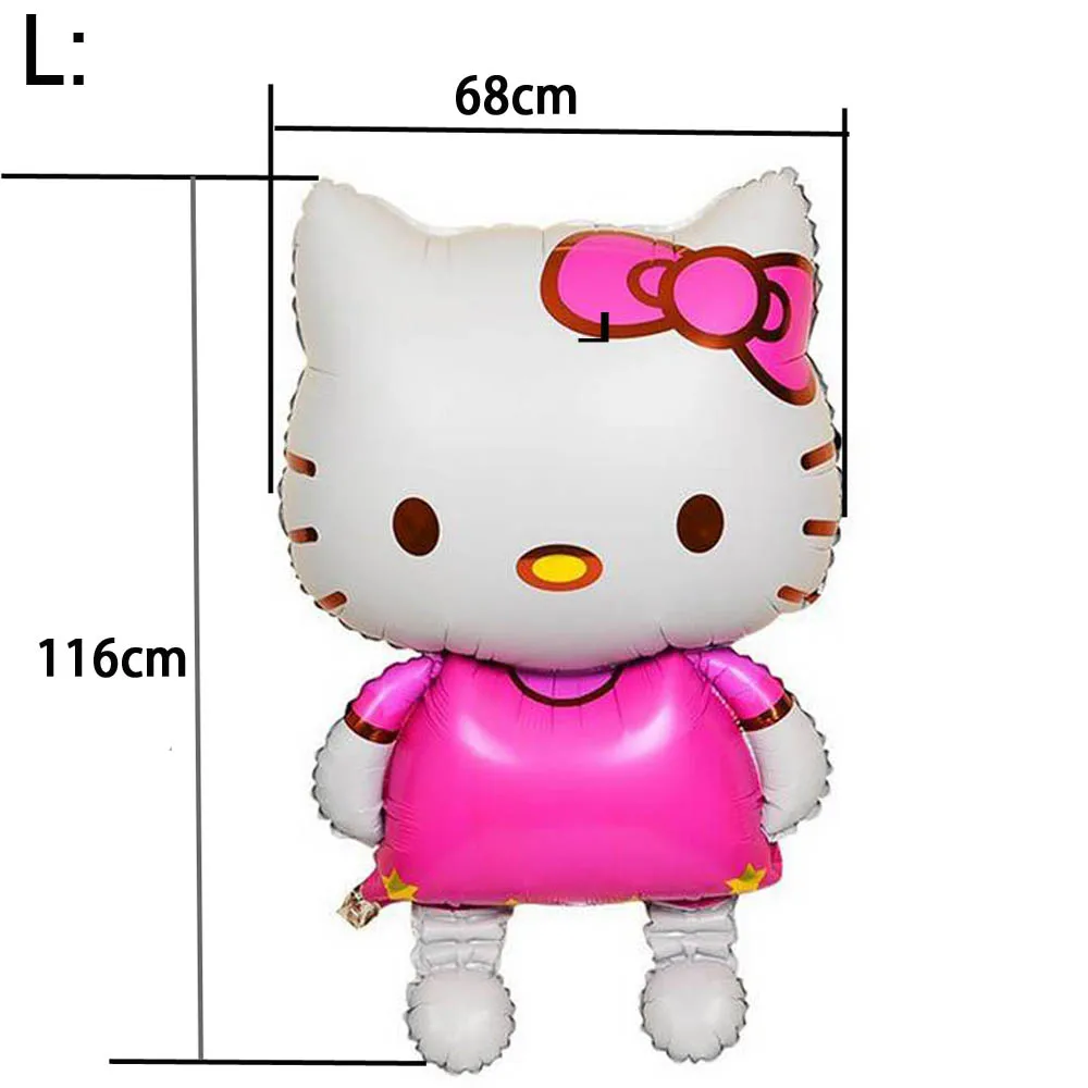 116*65 см воздушные шары из фольги Хелло Китти 3 размера большой средний и kitty голова