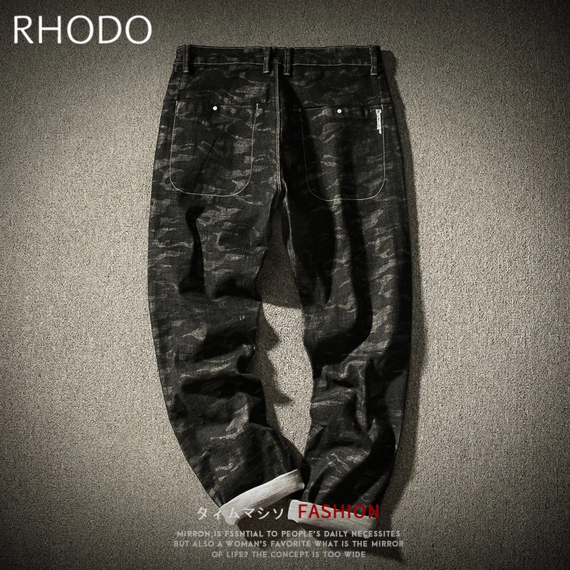 Новый Для мужчин джинсовые штаны Ретро Camo Stretch Свободные мешковатые Прямые