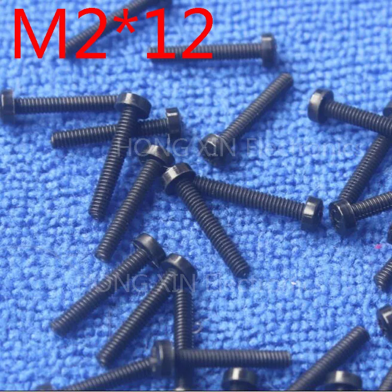 M2 * 12 черный 1 шт. нейлоновый винт с круглой головкой мм пластиковые винты для