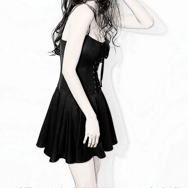 Женское платье с завышенной талией готическое кружевное в стиле ретро|dress woman