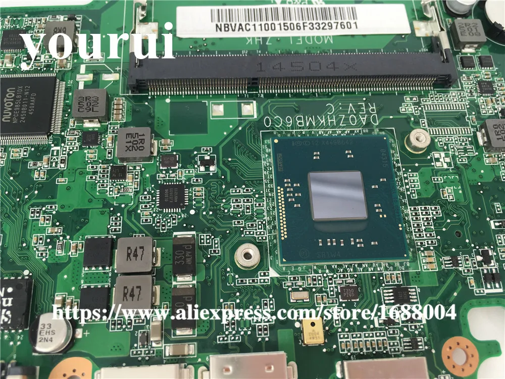Материнская плата для ноутбука NBVAC11001 NB. VAC11.001 с N2830 SR1W4 Процессор для acer aspire es1-111 ES1-111M E3-112 DA0ZHKMB6C0