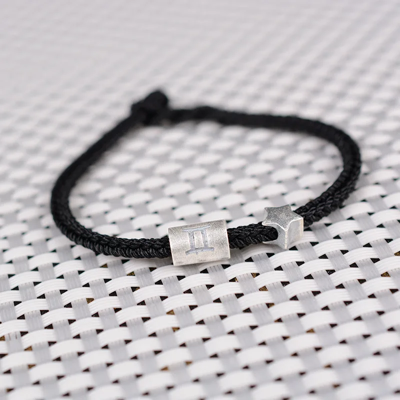 Модный 12 браслет с созвездием ручная работа Черная веревка ювелирные изделия