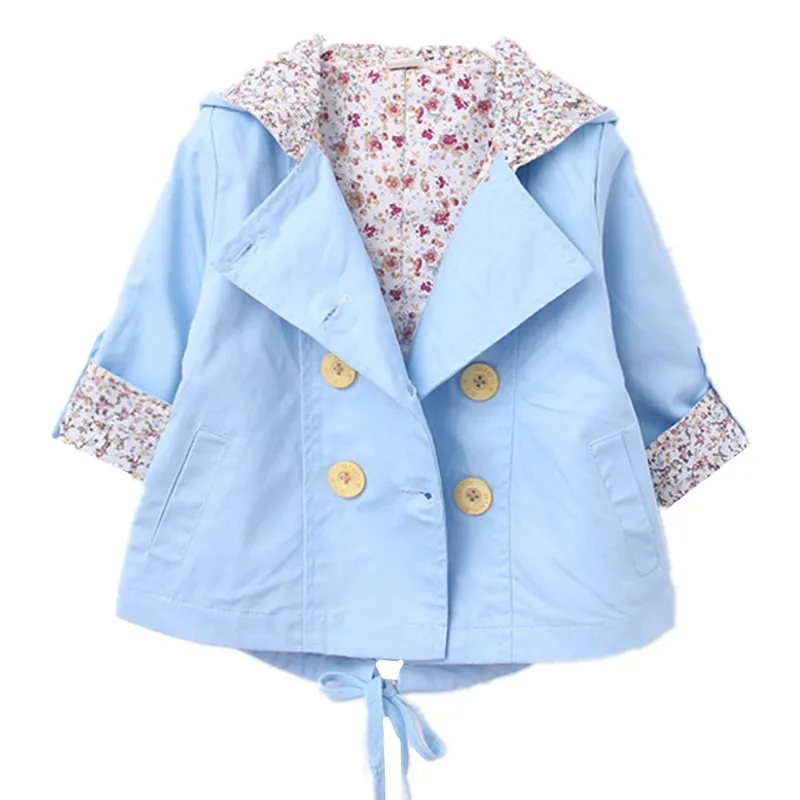 Новинка 2017 года Летняя Детская куртка пальто с цветочным принтом и капюшоном для