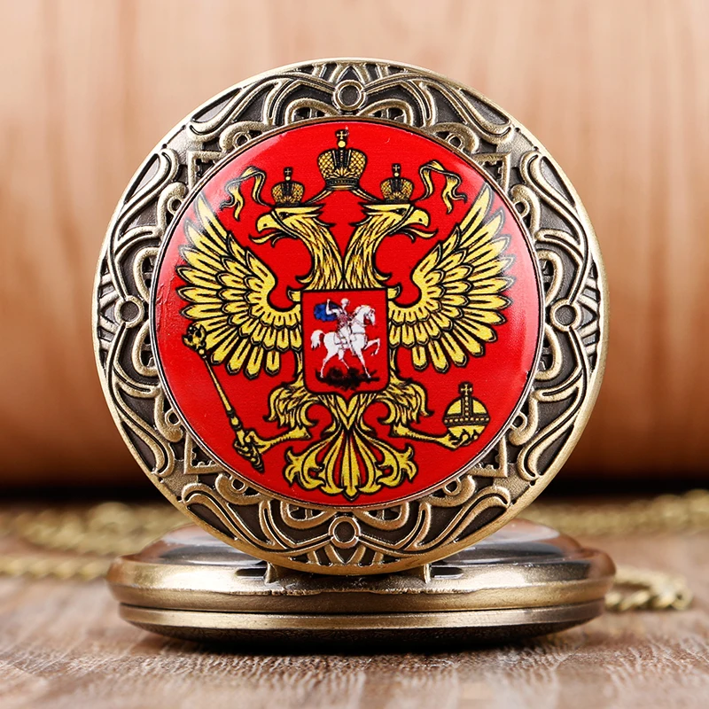 Популярные кварцевые карманные часы России двуглавый орел Российской знак