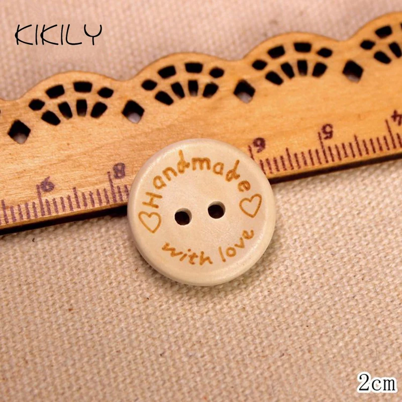 50 шт. деревянные пуговицы с двумя отверстиями 15/20/25 мм|sewing buttons|buttons scrapbookingwood sewing