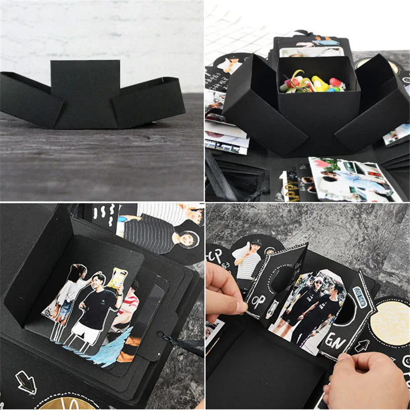 DIY фотоальбом ручной работы Любовь сюрприз взрыв коробка подарок взрыв на День святого Валентина юбилей альбом вечеринка подарок на день рождения
