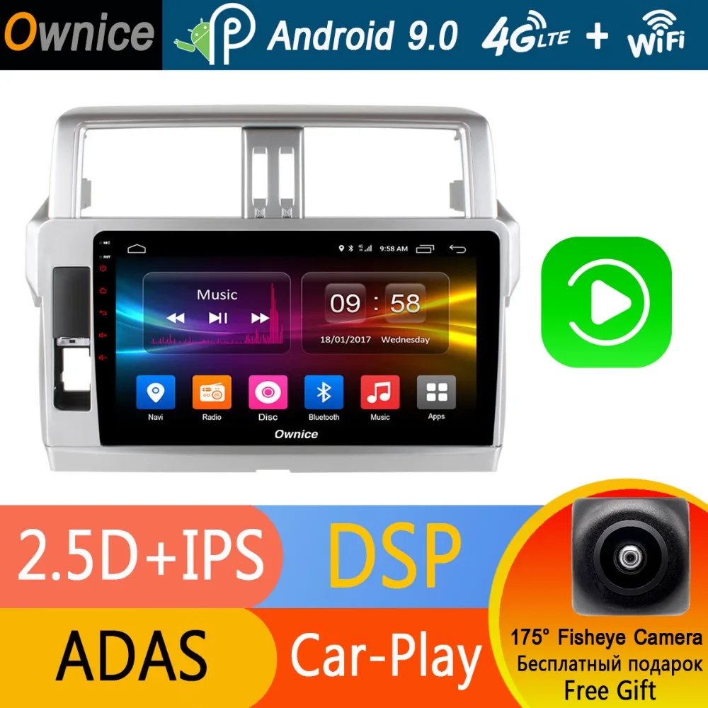 10 1 &quotIPS Android 9 0 Octa Core для TOYOTA PRADO/LC150/150 2014 2015 автомобильный DVD Радио GPS плеер 4 ГБ ОЗУ 32
