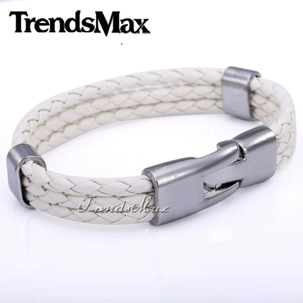Trendsmax Wo мужской s мужской кожаный браслет ювелирные изделия 3 нити Веревка Цепь кожаные браслеты для мужчин Подарки 12 мм KLBM40