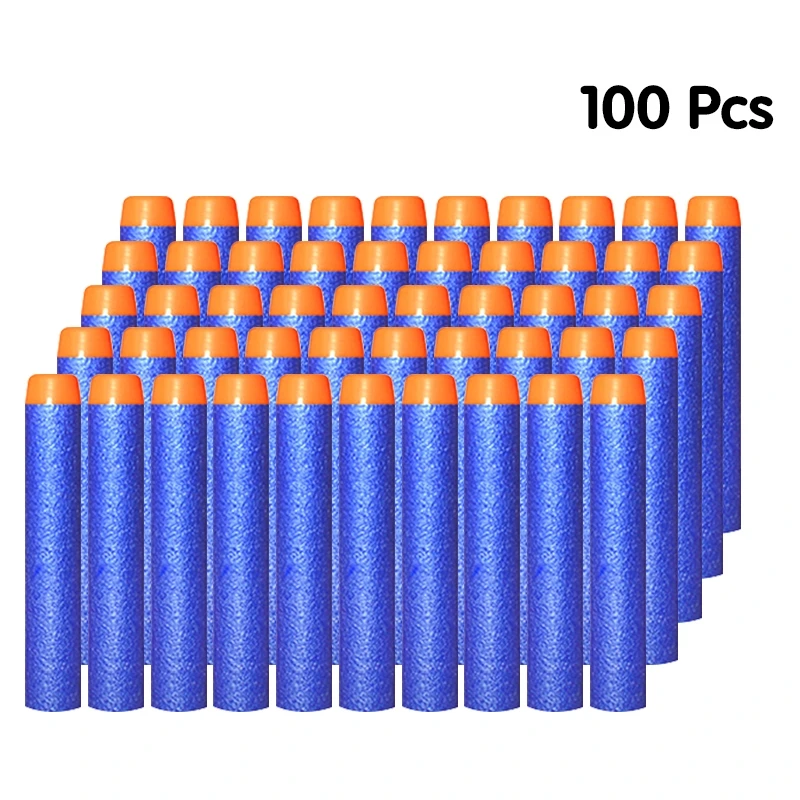 blue color 100pcs 100 шт мягкие пули для Nerf пули мягкие полые головки 7,2 см заправка игрушка дартс пули серии бластеров детский подарок - Цвет: blue color 100pcs