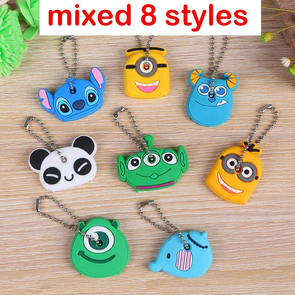 40pcs Suti 40 шт./лот милый аниме мультфильм силиконовый стежок брелок в виде кепки Брелок держатель подарок - Цвет: 40pcs