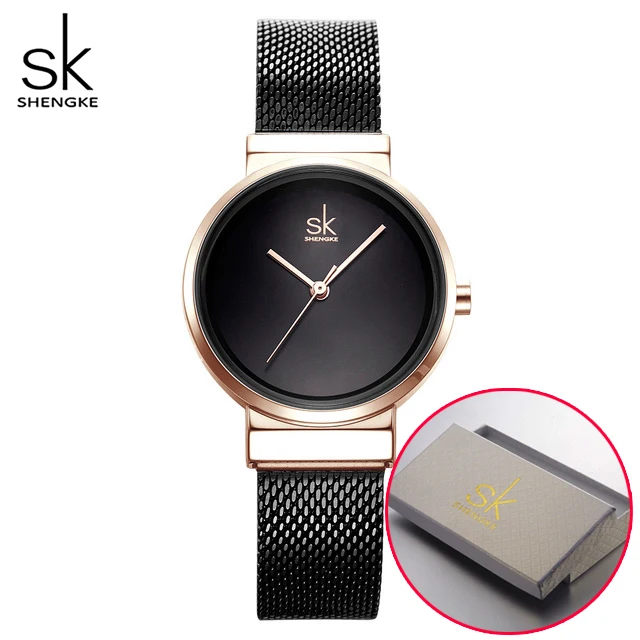 11K0083L03 in Box Ультра-тонкие черные сетчатые часы из нержавеющей стали женские часы элегантный минимализм Роскошные повседневные часы женские наручные часы Feminino - Цвет: 11K0083L03 in Box