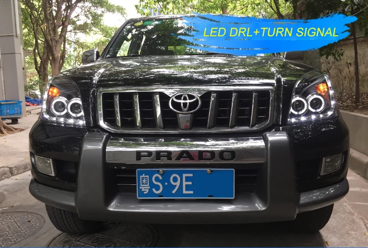 Автомобильный Стильный чехол для Toyota Prado 2003-2009 фары для Toyota Prado светодиодный фары DRL Объектив двойной луч ксеноновые автомобильные аксессуары
