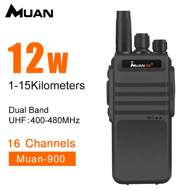 Муан Walkie Talkie M 900 профессиональной двухстороннее радио 10 км UHF 400 480 мГц Портативный