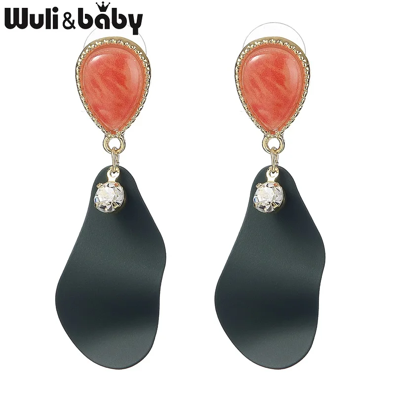 Wuli &amp baby четыре дизайна Круглые Капли воды серьги для женщин цветочные ювелирные