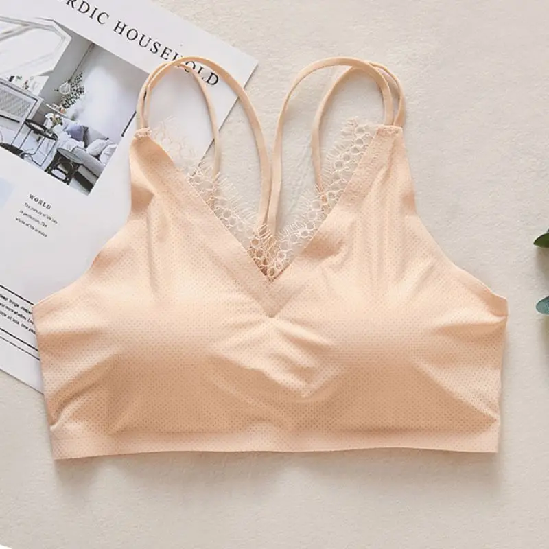 Женский кружевной бюстгальтер классический однотонный Мягкий Бесшовный