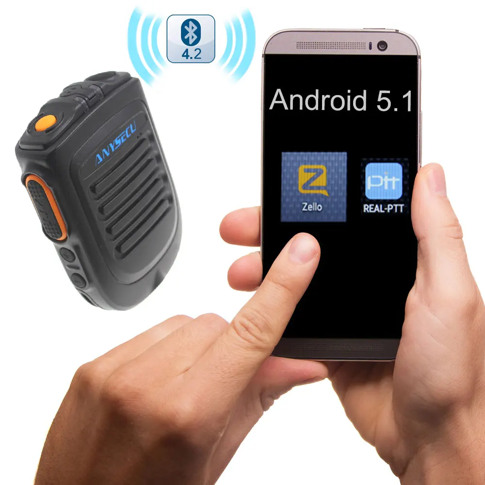 Bluetooth микрофон B01 Ручной беспроводной для 3G 4G Newwork IP радио с REALPTT ZELLO App Android