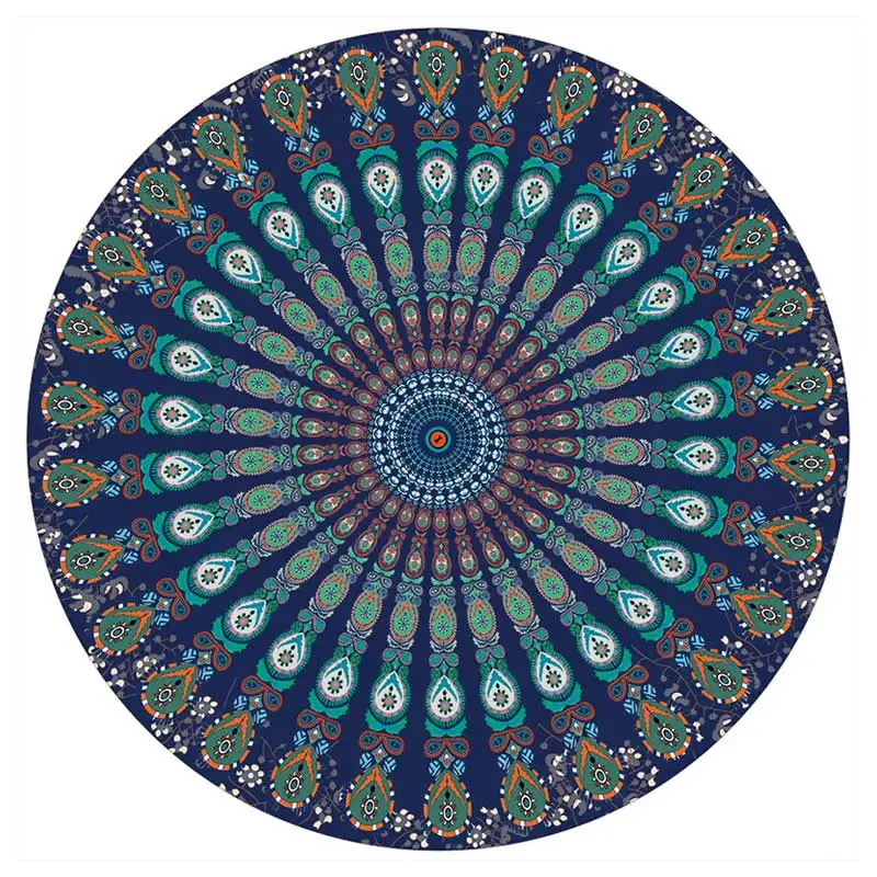 Круглый коврик Scarve Mandala гобелен пляжный пикник плед в богемном стиле коврики для