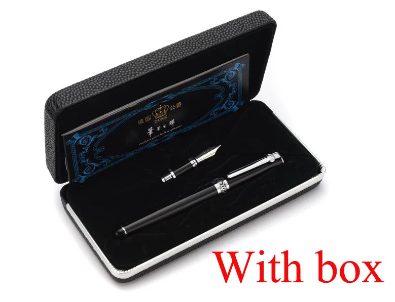 with box 1 шт., 0,5 мм, креативная металлическая авторучка, полностью Металлическая золотистая ручка с зажимом для письма, офиса, школы, канцелярские принадлежности, материалы, принадлежности 03814 - Цвет: with box