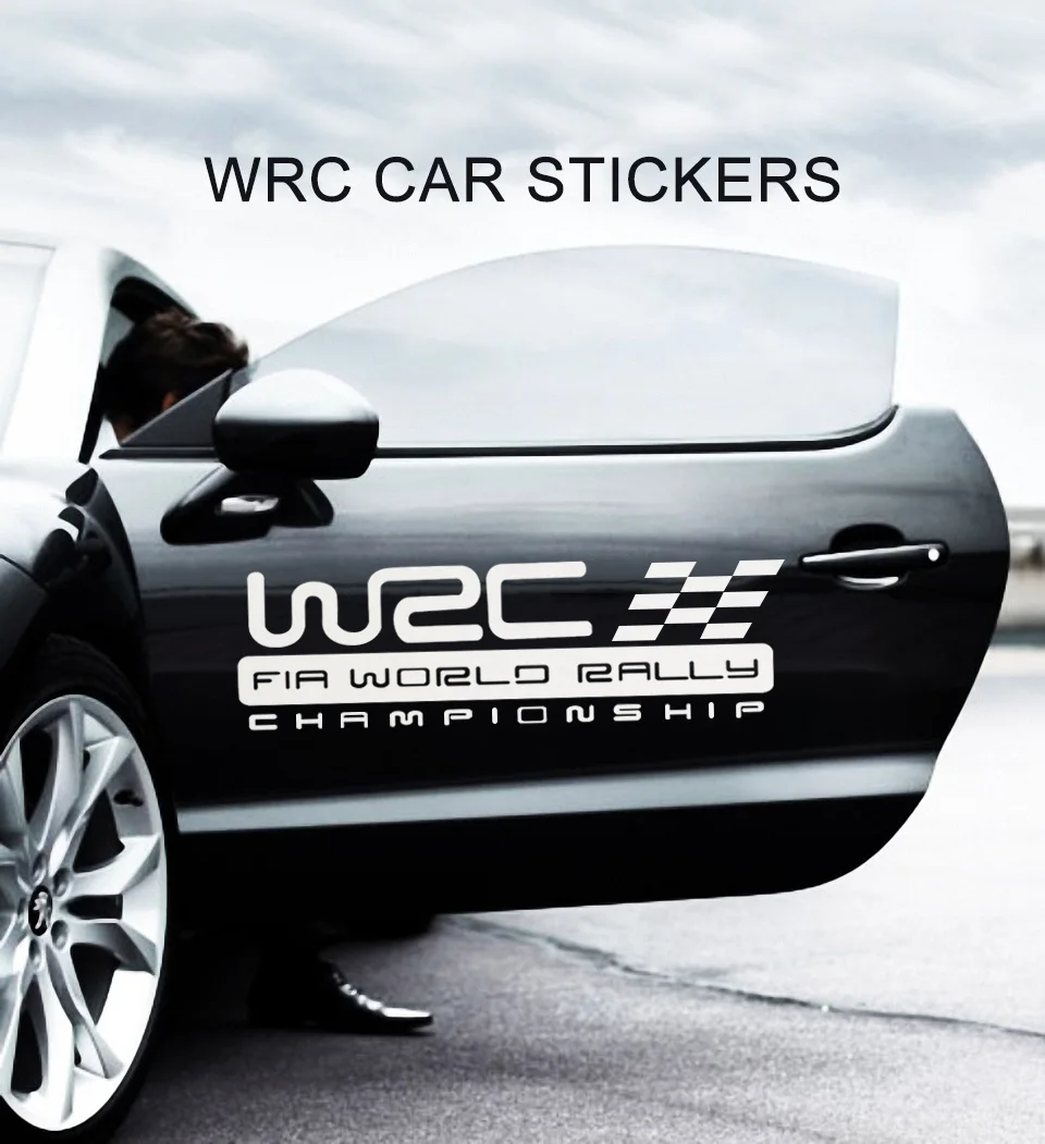 2 шт. WRC дверные наклейки Чемпионат мира по ралли для автомобильного стайлинга светоотражающий виниловый спортивный стикер ручка для тела Гирлянда Наклейка