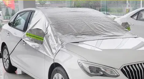 

Half Cover Dust Resistant Shield Car Covers Sun Shade PEVA Car Snow Shield Auto Front Windscreen Protector Hook Up