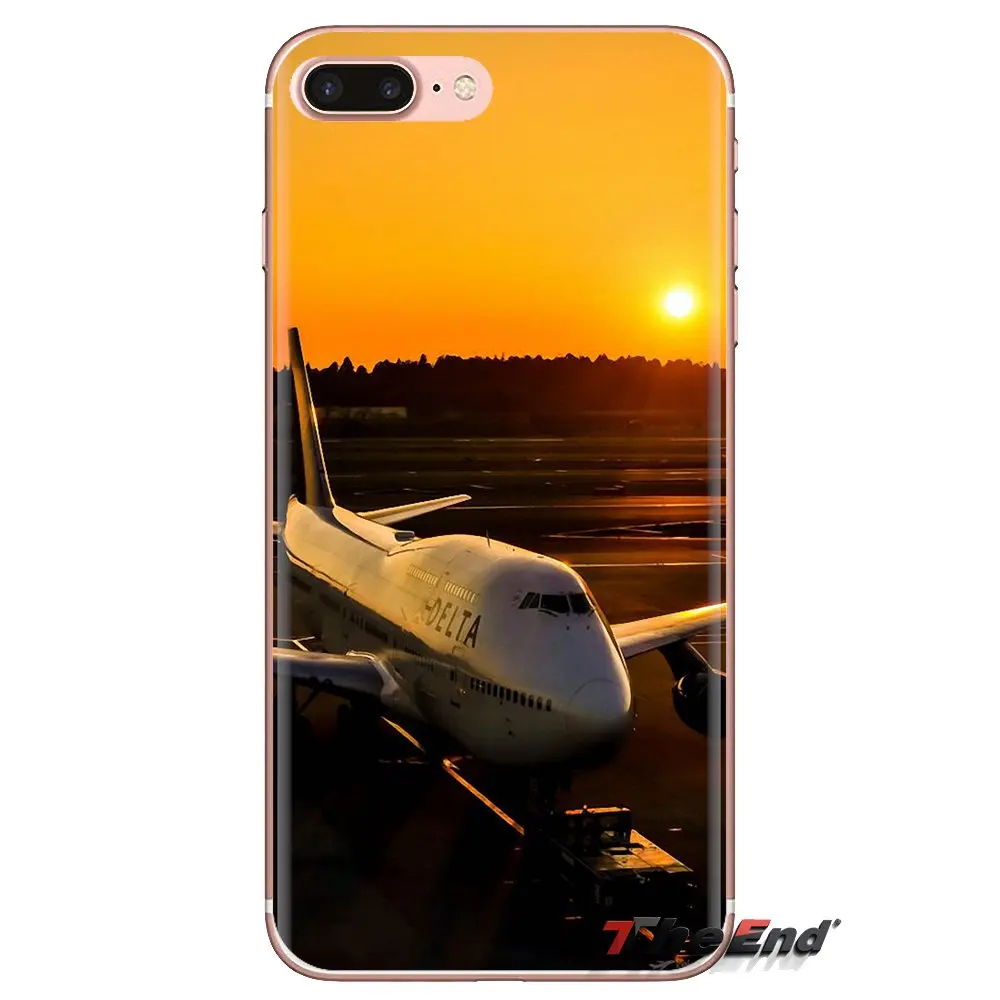 Plane With Sunset Glow Theme TPU Transparent Cover Bag For Samsung Galaxy J1 J2 J3 J4 J5 J6 J7 J8 Plus 2018 Prime 2015 2016 2017 |
