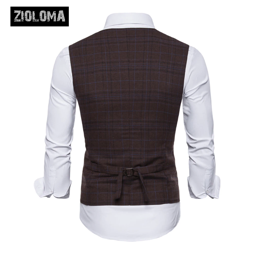 ZIOLOMA 2019 мужская жилетка куртка без рукавов бежевый серый коричневый винтажный