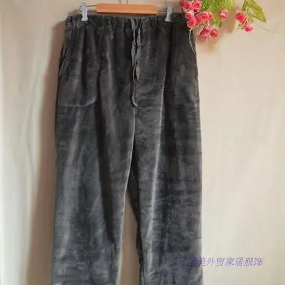 Dark gray Мужские пижамные штаны, зимние теплые фланелевые плотные штаны для сна, серый/темно-синий/кофейный - Цвет: Dark gray