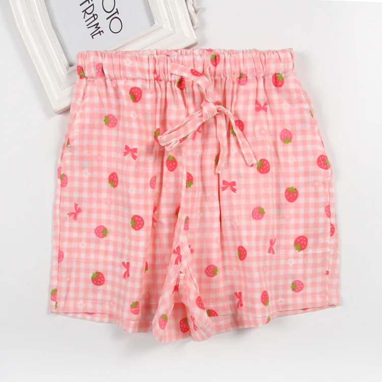 Новые летние хлопковые шорты с двойной сеткой милые повседневные домашние штаны