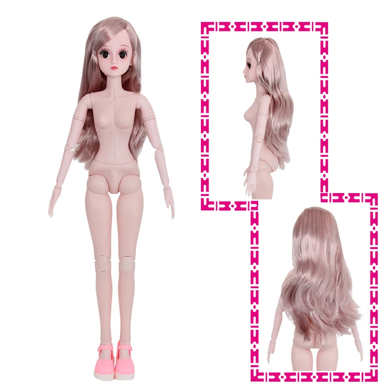 Длинные ресницы кукла 1/3 60 см 20 подвижных суставов Обнаженная форма 3D