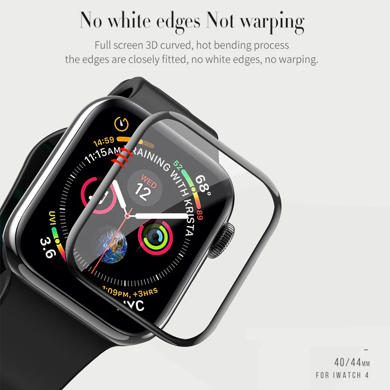 Оригинальное изогнутое защитное стекло HOCO 3D Для Apple iWatch 4 полное покрытие