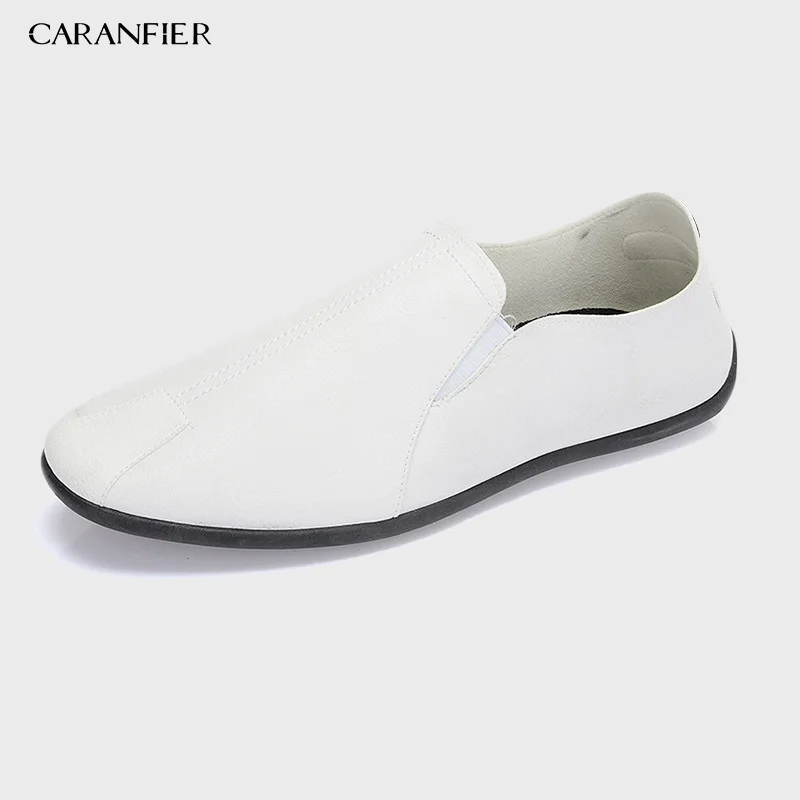 CARANFIER мужские весенне-осенние туфли дышащие кожаные лоферы на плоской подошве
