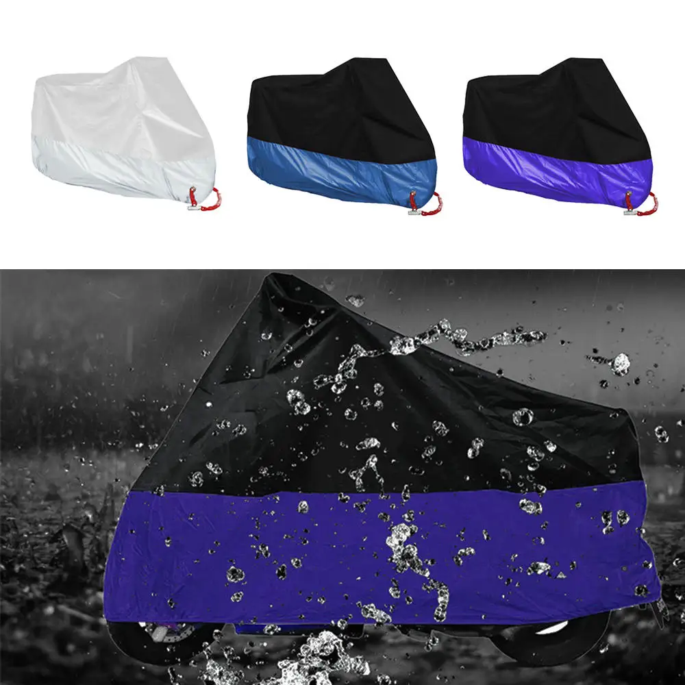 

XL Motorcycle Rain Cover Motor Bike Scooter UV Protector Dust Resist Waterproof Motorcycle Against Rain Sun Cover 190t